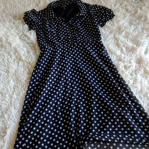 Vintage Style Polka For Navy Dress